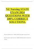 NZ Nursing STATE EXAM 2024 QUESTIONS WITH 100&percnt; CORRECT SOLUTIONS&period;