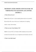 MICROSOFT AZURE CERTIFICATION EXAM 2024  100 VERIFIED PRACTICE QUESTIONS AND ANSWERS GRADED A&plus;