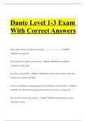 Dante Level 3 EXAM BUNDLE QUESTIONS & ANSWERS