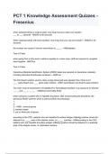 PCT 1 Knowledge Assessment Quizzes - Fresenius NEWEST 2026&sol;2027 ACTUAL EXAM COMPLETE QUESTIONS AND CORRECT DETAILED ANSWERS &lpar;VERIFIED ANSWERS&rpar; &vert;ALREADY GRADED A&plus;&vert;&vert;BRAND NEW&excl;&excl;