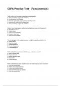 CSFA Practice Test - &lpar;Fundamentals&rpar; questions and answers rated A&plus; 2024&sol;2025