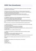 CSFA Test &lpar;Anesthesia&rpar; questions and answers rated A&plus; 2024&sol;2025