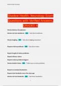 Shadow Health&colon; Neurology Exam Questions with Verified Answers&comma; GRADED A