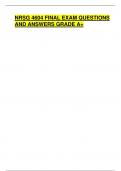 NRSG 4604 FINAL EXAM QUESTIONS  AND ANSWERS GRADE A&plus;