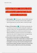 Shadow Health &ndash; Anxiety Exam Questions with Correct Verified Answers 2024&sol;2025