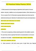 RN Nutrition Online Practice  A Questions and Answers &lpar;2024 &sol; 2025&rpar; &lpar;Verified Answers&rpar;