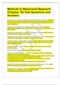 Methods In Behavioral Research &lpar;Chapter 10&rpar; Test Questions and Answers 