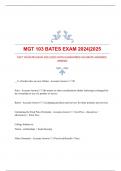 MGT 103 BATES EXAM 2024&vert;2025 WITH GUARANTEED ACCURATE ANSWERS&vert;VERIFIED