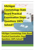 Michigan Cosmetology State Board Practical Examination Steps Questions 100&percnt; Solved&excl;&excl;