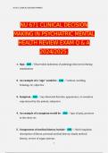 NU 671 &ndash; Clinical Decision Making in Psychiatric Mental Health Review Exam &ndash; Q & A &ndash; 2024&sol;2025