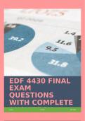 EDF 4430 FINAL EXAM QUESTIONS WITH COMPLETE ANSWERS&excl;&excl;