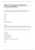 WELL AP v2 Exam 2 Questions & Answers 2024&sol;2025