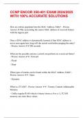 CCNP ENCOR 350-401 EXAM 2024&sol;2025 WITH 100&percnt; ACCURATE SOLUTIONS