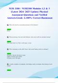 NUR 2180 &sol; NUR2180 Modules 1&comma;2 & 3 &lpar;Latest 2024&sol; 2025 Update&rpar; Physical Assessment-Questions and Verified Answers-Grade A-100&percnt; Correct-Rasmussen