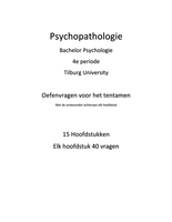 Psychopathologie - 600 oefenvragen Tentamen 
