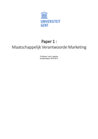 Paper zelfstudie 1: MVO en Marketing