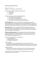 Financiering Samenvatting H1&comma;3&comma;7&comma;9tm15&comma;17tm22 