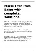 Nurse Executive Exam with complete solutions