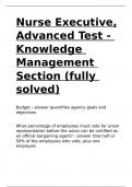 Nurse Executive&comma; Advanced Test - Knowledge Management Section &lpar;fully solved&rpar;