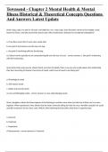 Townsend - Chapter 2 Mental Health & Mental Illness Historical & Theoretical Concepts Questions And Answers Latest Update