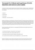 Townsend Ch 3 Ethical And Legal Issues NCLEX Questions And Answers Latest Update