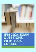 IFM 2024 EXAM QUESTIONS WITH 100&percnt; CORRECT ANSWERS&excl;&excl;