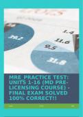 MRE&lowbar;PRACTICE TEST&colon; UNITS 1-16 &lpar;MD PRE-LICENSING COURSE&rpar; - FINAL EXAM SOLVED 100&percnt; CORRECT&excl;&excl;