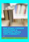 MHS EXAM 2 REVIEW &lpar;QUESTIONS & ANSWERS&rpar; RATED 100&percnt; CORRECT&excl;&excl;