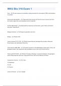 WKU Bio 316 Exam 1  Questions And Answers With 100&percnt; Correct Answers
