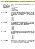 NATE Exam&colon; Air Conditioning and Heat Pumps with Answers 100&percnt; Pass