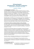 Samenvatting: Orthopedagogiek Ontwikkelingen, Theorieën en Modellen (Ruijssenaars, Van den Bergh, & Van Drenth)