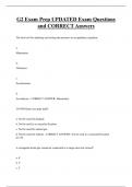 G2 Exam Prep UPDATED Exam Questions  and CORRECT Answers