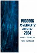 PUB2606 Assignment 2 Semester 2 2024 &vert; Due 9 September 2024