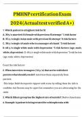 PMHNP certification Exam 2024&lpar;Actual test verified A&plus;&rpar; latest exam update &vert;questions & answers