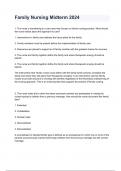Family Nursing Midterm 2024 Exam Questions and Answers 100&percnt; Verified&period;