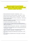    Massachusetts Funeral Director Jurisprudence State Exam Questions And Answers Latest Top Score&period;