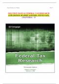 SOLUTION MANUAL FEDERAL TAX RESEARCH 13TH EDITION BY ROBY SAWYERS&comma; STEVEN GILL  CHAPTERS1 &ndash; 13 latest Update