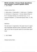 BICSI Installer 2 Exam Study Questions and Answers &lpar;Latest Update 2024&rpar;