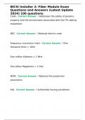 BICSI Installer 2&colon; Fiber Module Exam Questions and Answers &lpar;Latest Update 2024&rpar; 100 questions