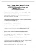 Class V Issue&comma; Turn-In and Residue  UPDATED Exam Questions and  CORRECT Answers