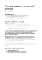 Summary Marketing: Concepts and Strategies, Dibb, S., Simkin, L., Pride, W. M., Ferrell, O.C. (7th edition),