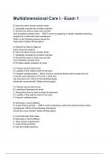 Multidimensional Care I - Exam 1 Questions and Answers 2024 Already Passed&period;