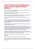 Police Entrance Exam Questions and answers Newest Updated 2024&sol;25 RATED A&plus;