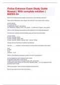 Police Entrance Exam Study Guide WRITING Newest &vert; With complete solution &vert; RATED A&plus;