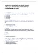 Test Bank For Radiation Protection in Medical Radiography 2024 9th Edition WITH VERIFIED QUESTIONS AND ANSWERS