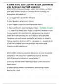 Social work 238 Content Exam Questions and Answers &lpar;Latest Update&rpar;