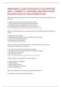 PRIMERICA LIFE INSURANCE EXAMWITH 100&percnt; CORRECT ANSWERS 2023&sol;2024 WITH RATIONALES GUARANTEED PASS