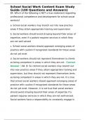 School Social Work Content Exam Study Guide &lpar;100 Questions and Answers&rpar;