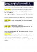 Endocrinology Sex Hormones Ch 12 &lpar;Final&rpar; Exam Questions And Answers 