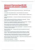 Advanced Pharmacology-NR 508 Questions and answers &vert; Updated 2024&sol;25